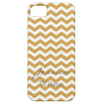Trendy, classic golden chevron pattern with name iPhone 5 case