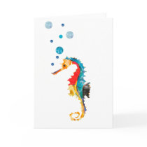Trendy Colourful Sea Horse (SeaHorse) Greeting Card