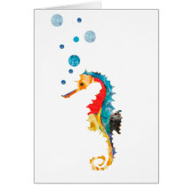 Trendy Colourful Sea Horse (SeaHorse) Greeting Card