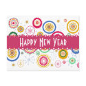 Trendy Cool Colourful Funky Circles postcards