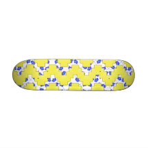 Trendy Floral Pastel Zig Zag Skateboard