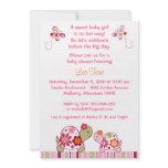 Trendy Girl Turtle Baby Shower Invitations