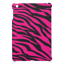 Trendy Hot Pink Fuchsia Black Zebra Stripes Print