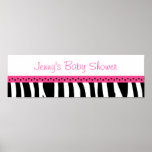 Trendy Hot Pink Zebra Print Banner Sign