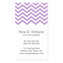 Trendy lavender chevron pattern, vertical business card