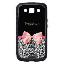 Trendy Leopard Print and Pink Ribbon With Name