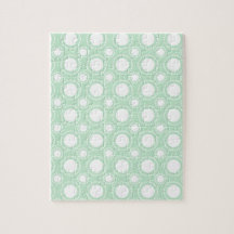 Trendy Mint Green Polka Dots Puzzle