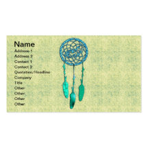 Trendy Native American Wolf Dreamcatcher Business Card Templates