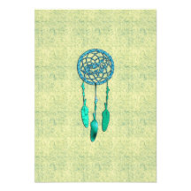 Trendy Native American Wolf Dreamcatcher Personalized Invite