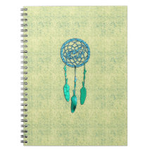 Trendy Native American Wolf Dreamcatcher Note Book