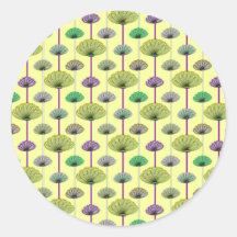 Trendy Pastel Floral Print Round Sticker