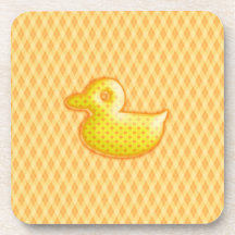 Trendy Patterned Rubber Ducky Beverage Coasters
