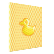 Trendy Patterned Rubber Ducky Gallery Wrap Canvas