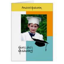 Trendy Photo Preschool Graduation Announcement Greeting Card
