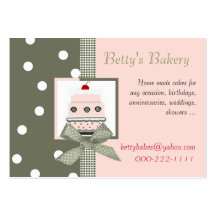 Trendy Pink and Khaki Business Card