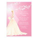 Trendy Pink BLONDE  Bride Bridal Shower Invite