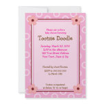 Trendy Pink Flowers 5x7 Baby Shower Invitation
