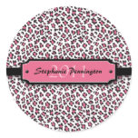 Trendy pink leopard graduation personalise sticker