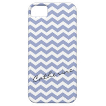 Trendy purple chevron zigzag with name iPhone 5 case
