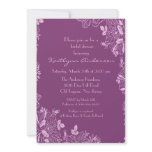 Trendy Purple Floral Bridal Shower Invite