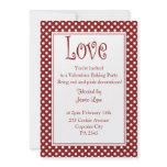 Trendy red polka dot valentine's day Invitation