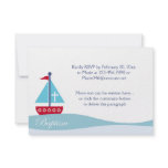 Trendy Sailboat Baptism RSVP Enclosure Cards Personalised Announcement