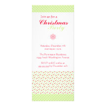 Trendy stylish green Christmas holly party invite