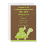 Trendy Twins Turtle Baby Shower Invitation