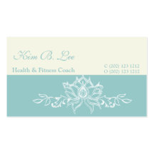 Trendy White Lotus Flower Business Card Template