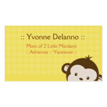 Trendy Yellow Monkey Business / Mummy Calling Card Business Card