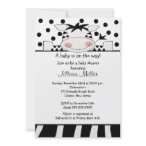 Trendy Zebra Baby Shower Custom Announcement