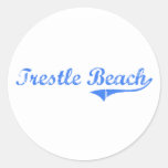 Trestle Beach California Classic Design Round Stickers