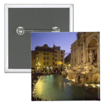Trevi Fountain at night, Rome, Lazio, Italy Pinback Buttons