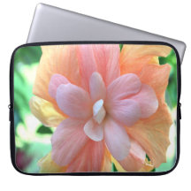 Tri-colored Hibiscus Flower Laptop Sleeve