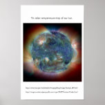 Tri-colour temperature map of our Sun. posters