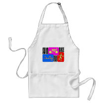 TRI Triathlon Swim Bike Run BRIGHT Square Design Apron