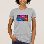 TRI Triathlon Swim Bike Run BRIGHT Square Design T Shirt