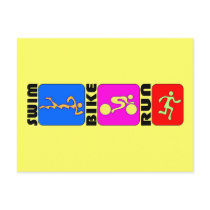 TRI Triathlon Swim Bike Run COLOR Bumper Design