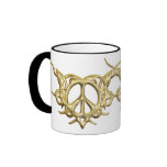 Triabal Heart Peace Gold Mug