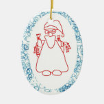 Triangular Santa Christmas Tree Ornament