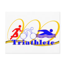 Triathlete - Run Bike Swim Post Card