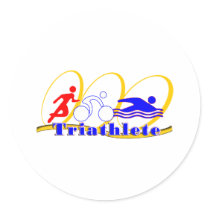 Triathlete - Run Bike Swim Round Sticker