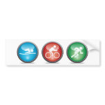 Triathlon Bumpersticker:  SWIM, CYCLE, RUN