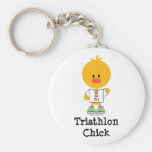 Triathlon Chick Keychain