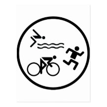 triathlon circle icon post card