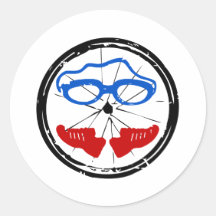 Triathlon cool artistic logo stickers