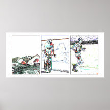 Triathlon Triptych - Line Print