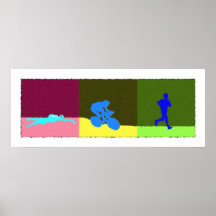 Triathlon Triptych - Painting Print