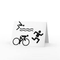 Triatholon - running swimming cycling greeting cards