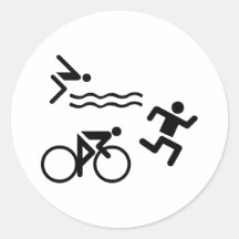 Triatholon - running swimming cycling round sticker